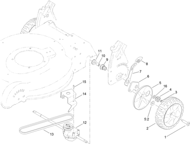 Transmission, Rear Wheel And Height-Of-Cut Assembly Diagram and Parts List for 10632 (313000001 - 313999999)(2013) Lawn Boy Lawn Mower